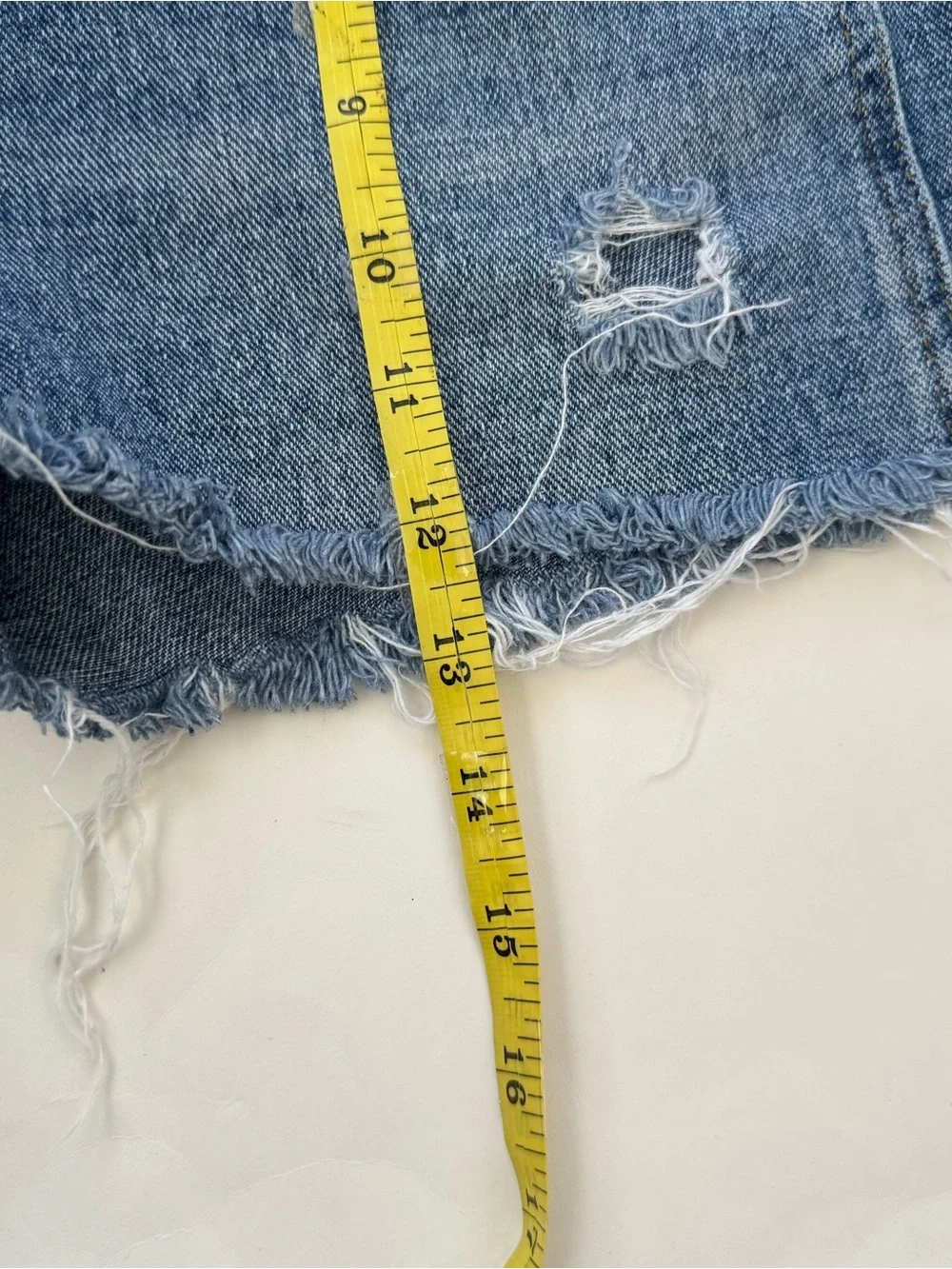 PacSun Baggy Denim Shorts Blue Distressed Button Fly Raw Hem High-Rise Sz 25
